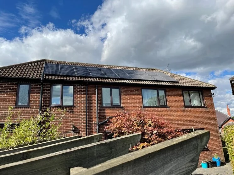 Solar panels on a house in Harrogate, North Yorkshire, UK