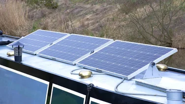solar panels on a boat