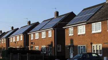 Solar panels houses.
