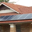 Solar panels on a house.
