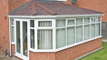 Tiled conservatory roof.