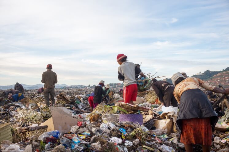people searching in a landfill in Madagascar