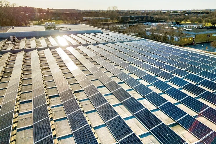 Commercial solar panel installation