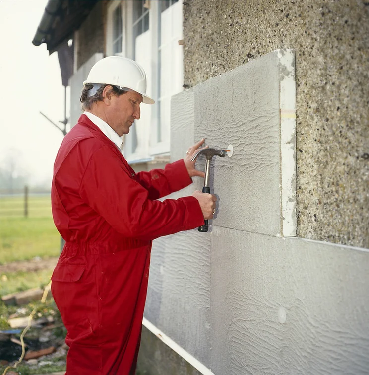 External wall insulation being installed.