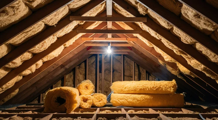 Loft insulation between rafters
