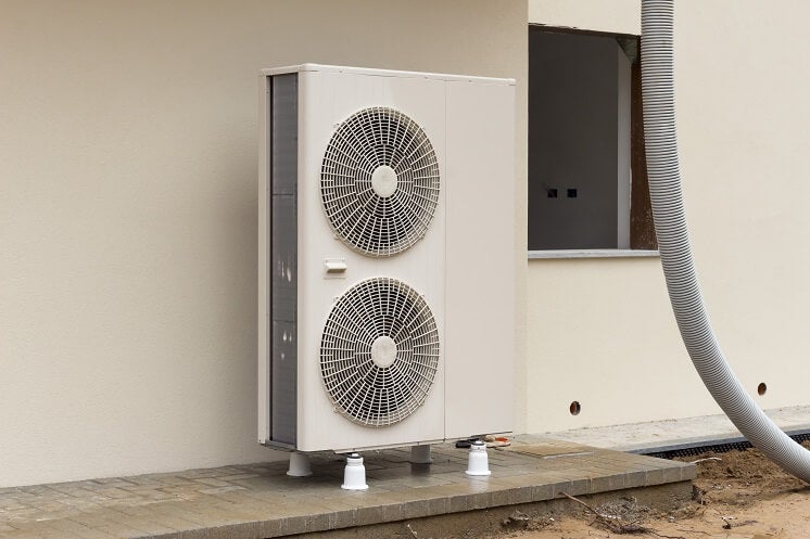 air source heat pump outside