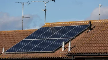 Solar panels on the roof of a house