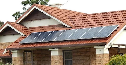 A house with solar panels