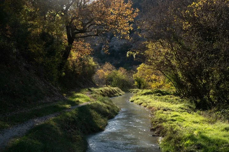 Diversion canal of an old mill which has become a micro hydroelectric power station